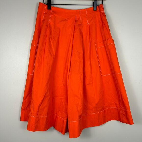 Hunter Bell High Rise Cropped Wide Leg Pants Orange Sz Small Boho Office - Picture 3 of 8